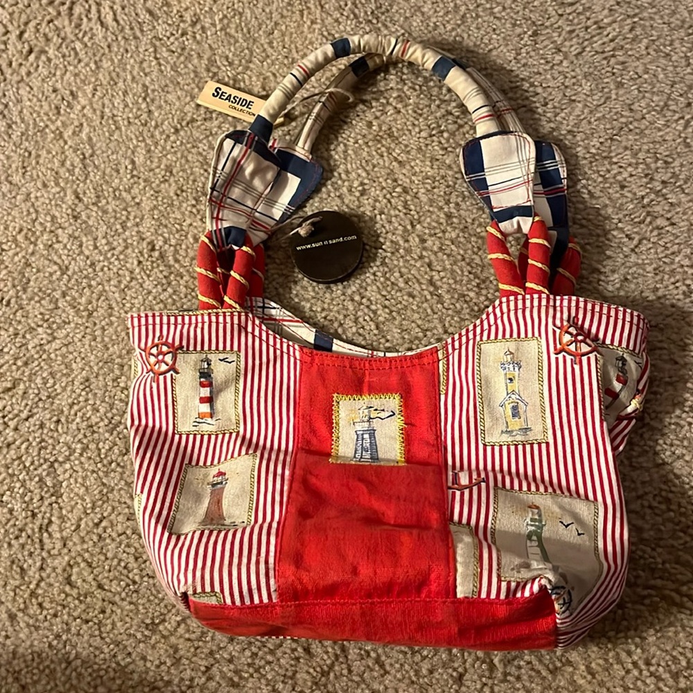 Nautical Theme Purse with lighthouses!